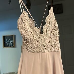 Madalyn Dusty Lavender Lace Maxi Dress